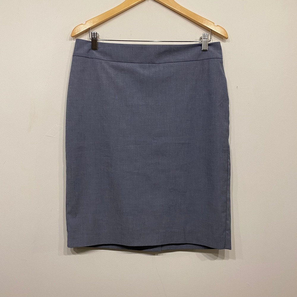 Ann Taylor Factory Blue Gray Pencil Skirt Size 10 Professional Career Work